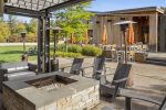 Stroll down the hill to the Roost restaurant and enjoy a cocktail by the firepit
